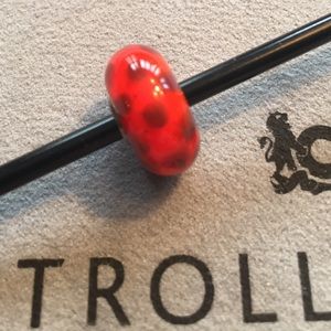 Trollbeads glass bead with silver core.